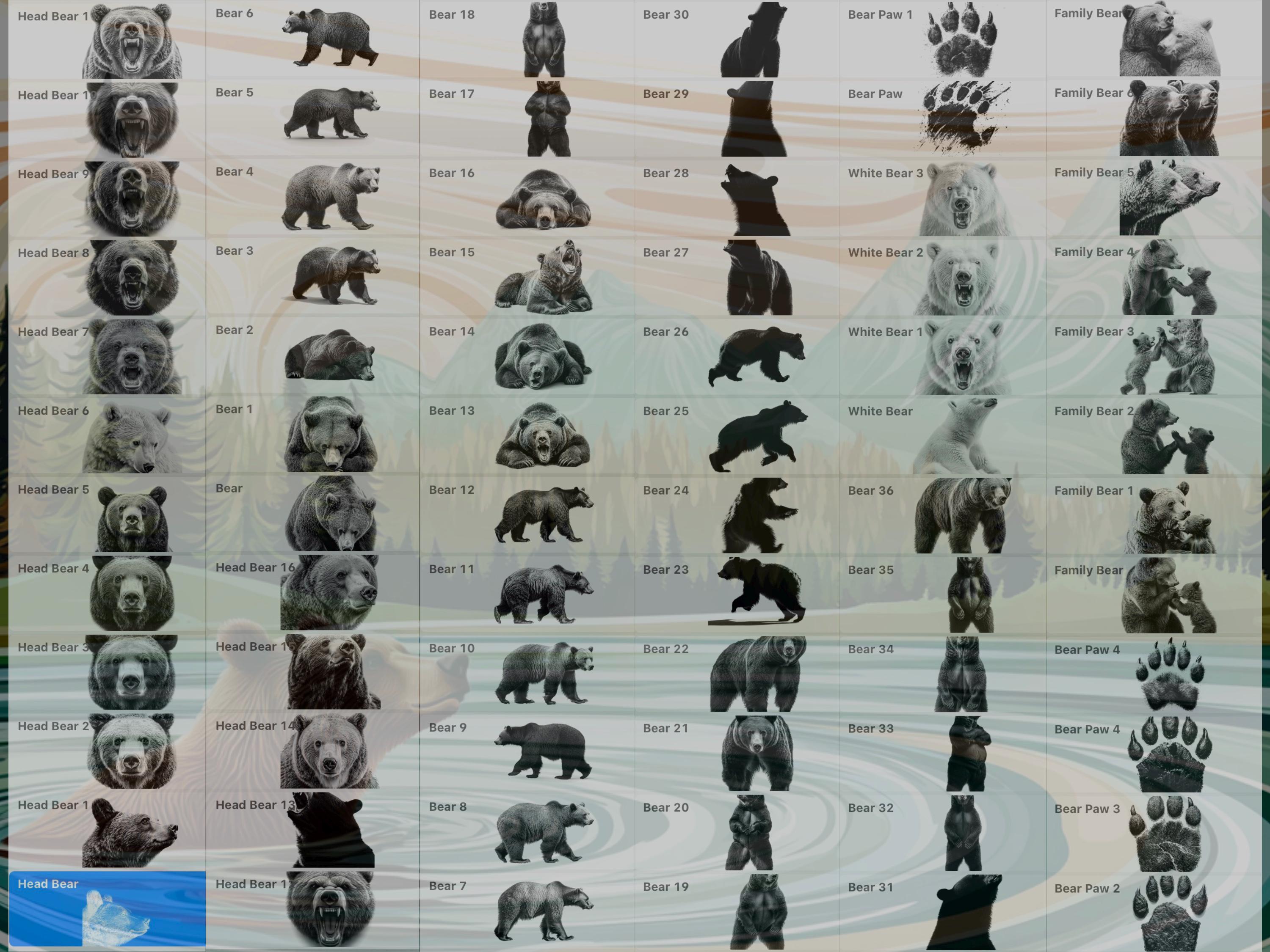 Procreate Bear Tattoo Brush Set preview 5