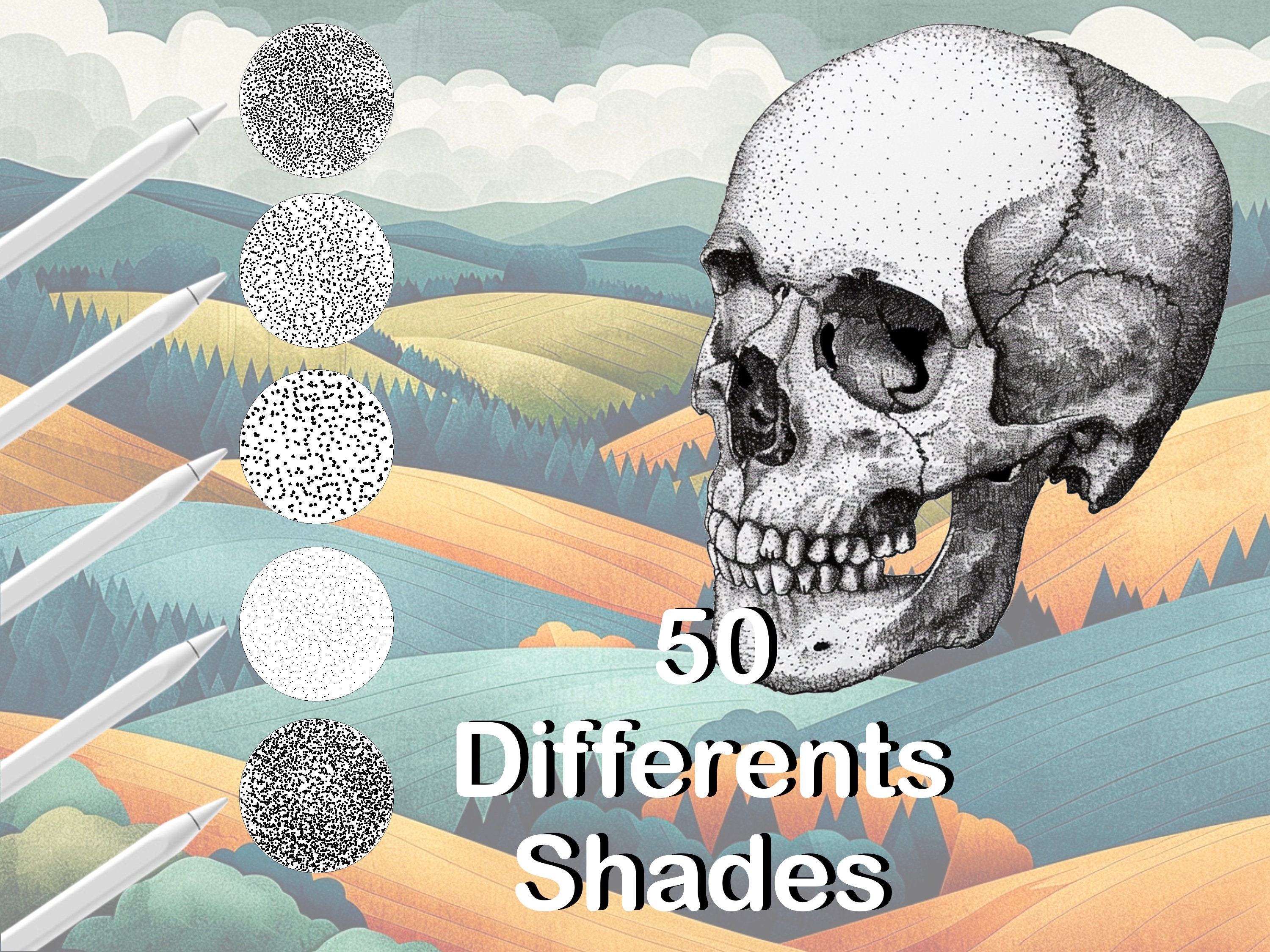 Procreate Stipple Shading Dot Shading Brush Stamps preview 6