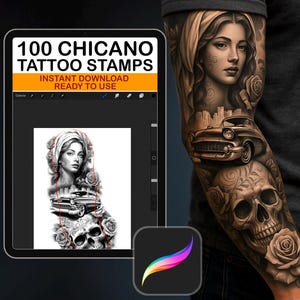 Procreate Chicano Brush Stamps Tattoo Designer