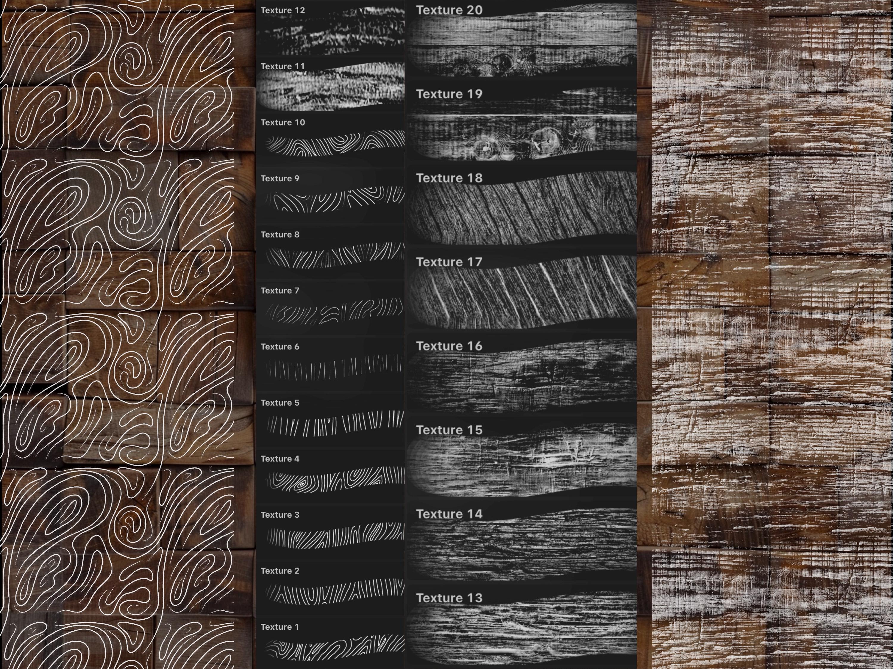 Procreate Wood Texture Brush Set preview 2
