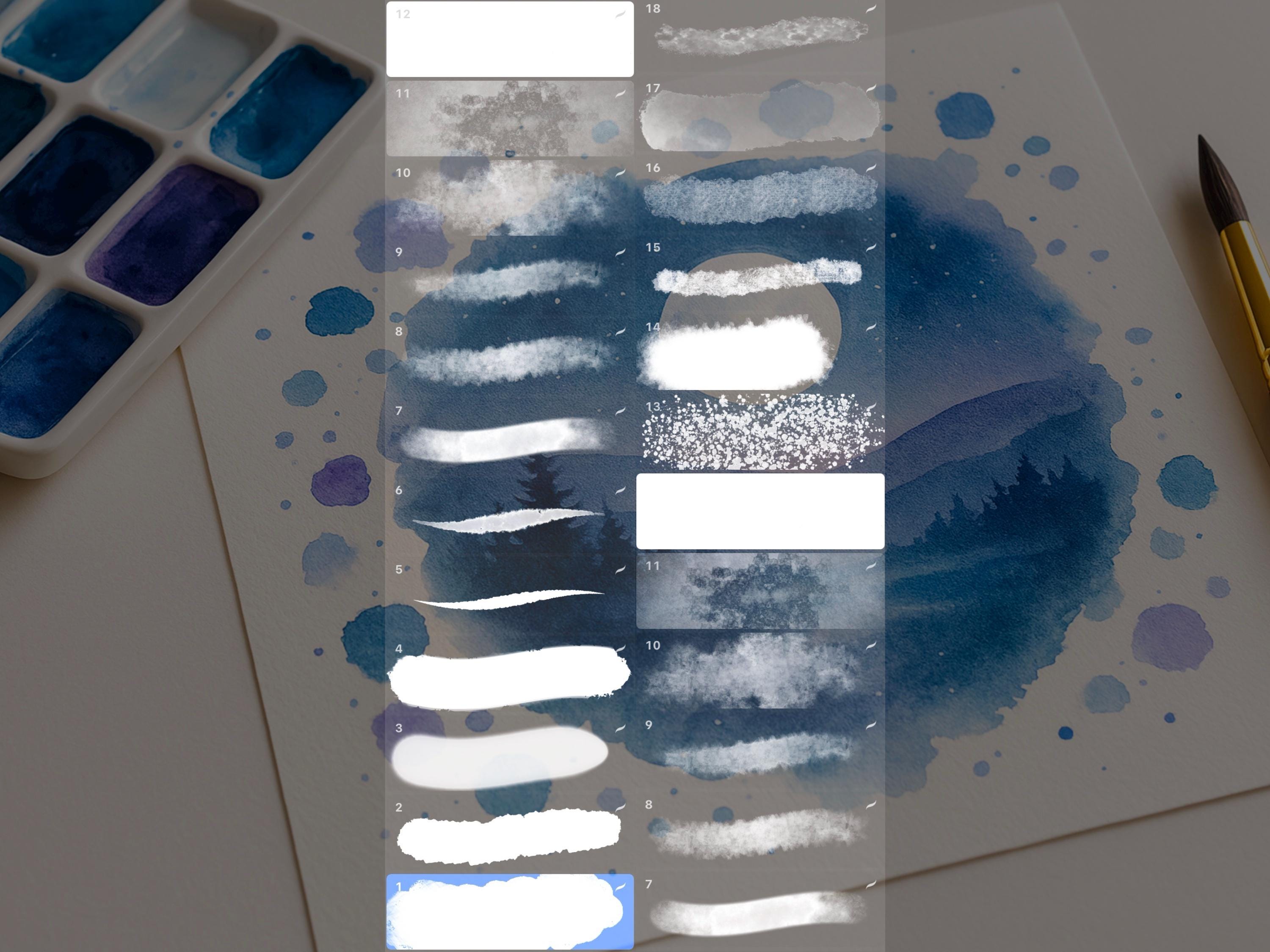 Procreate Watercolor Brush Set preview 8