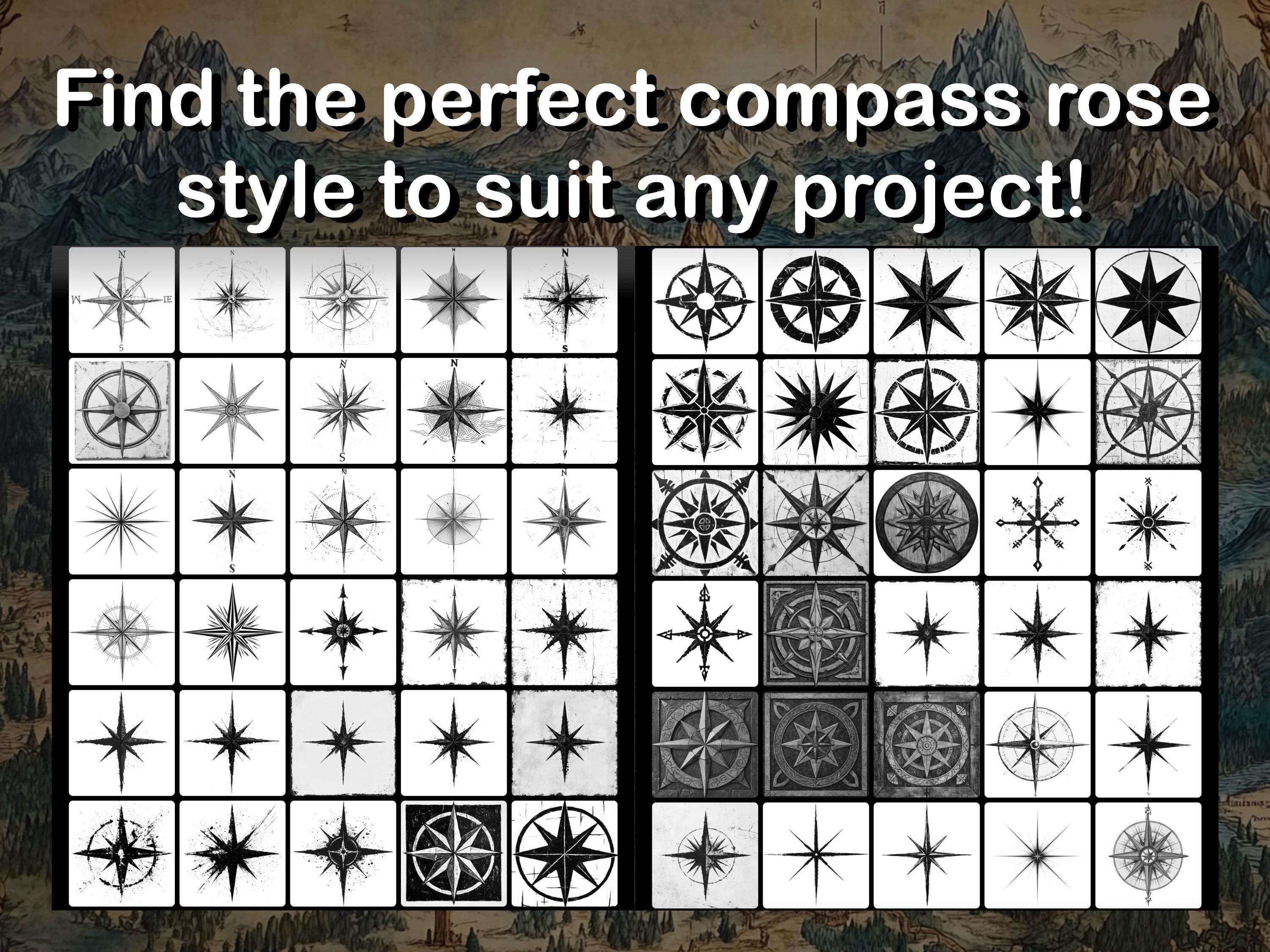 Procreate Compass Rose Brush Stamps preview 5