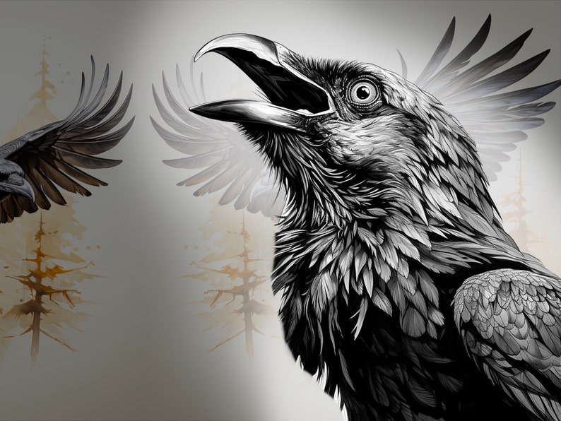 Procreate Crow Raven Brush Stamps - Etsy