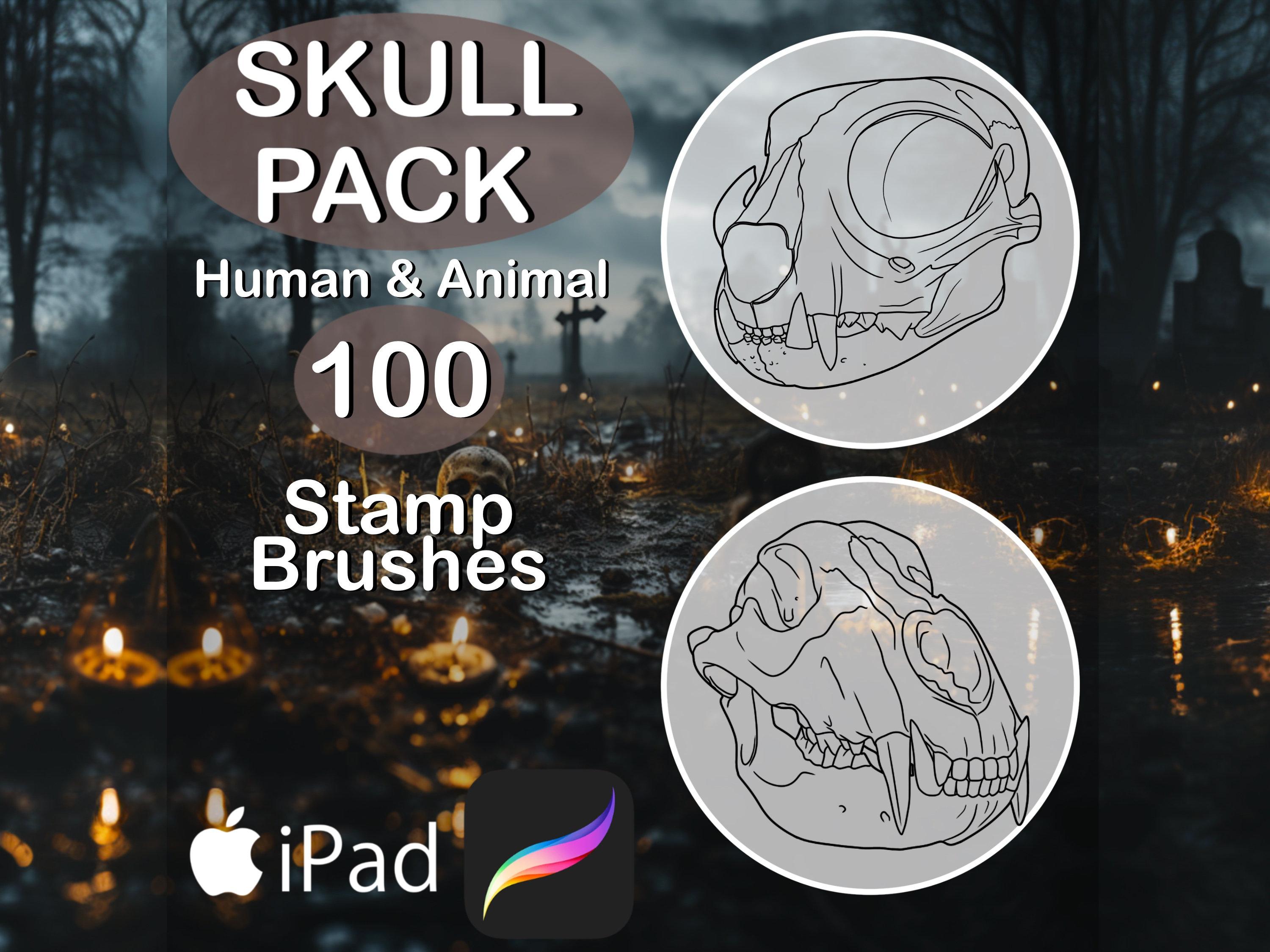 Procreate Skull Brush Tattoo Brush Set
