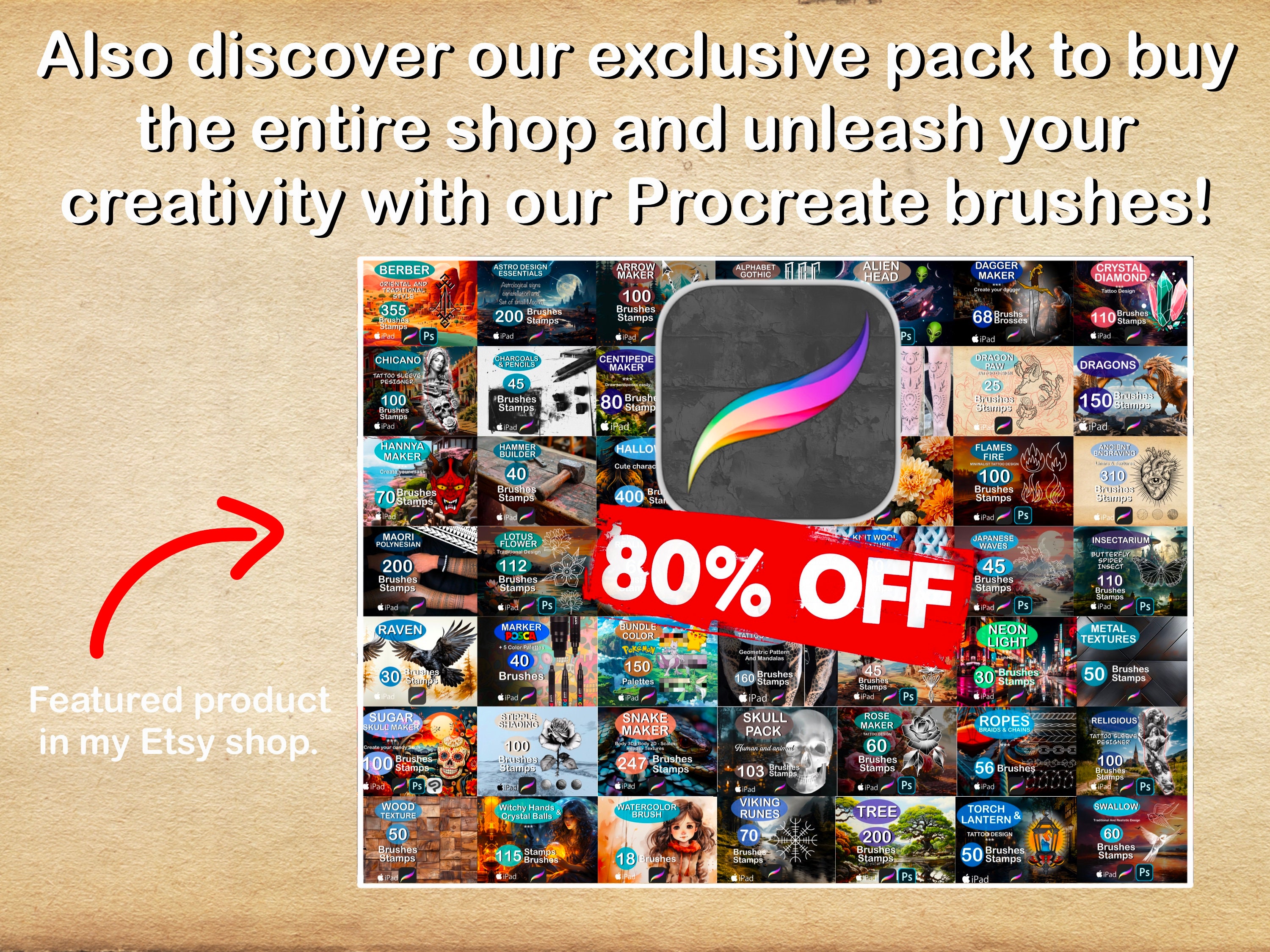Procreate Engraving Ancient Engraving Vintage Brush Stamps preview 2