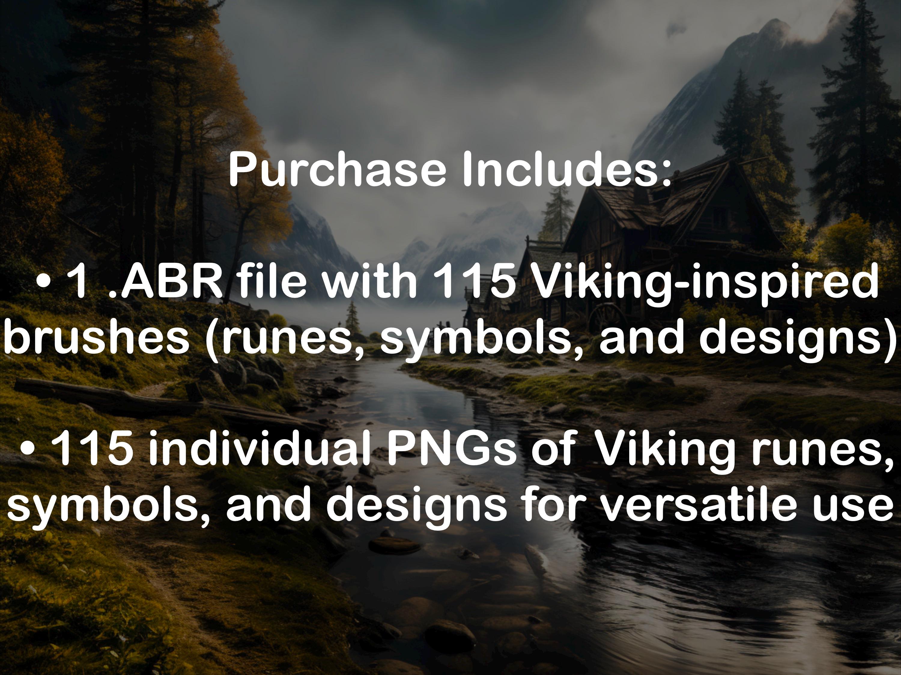 Photoshop Viking Nordic Runes Stamp Set ABR preview 2
