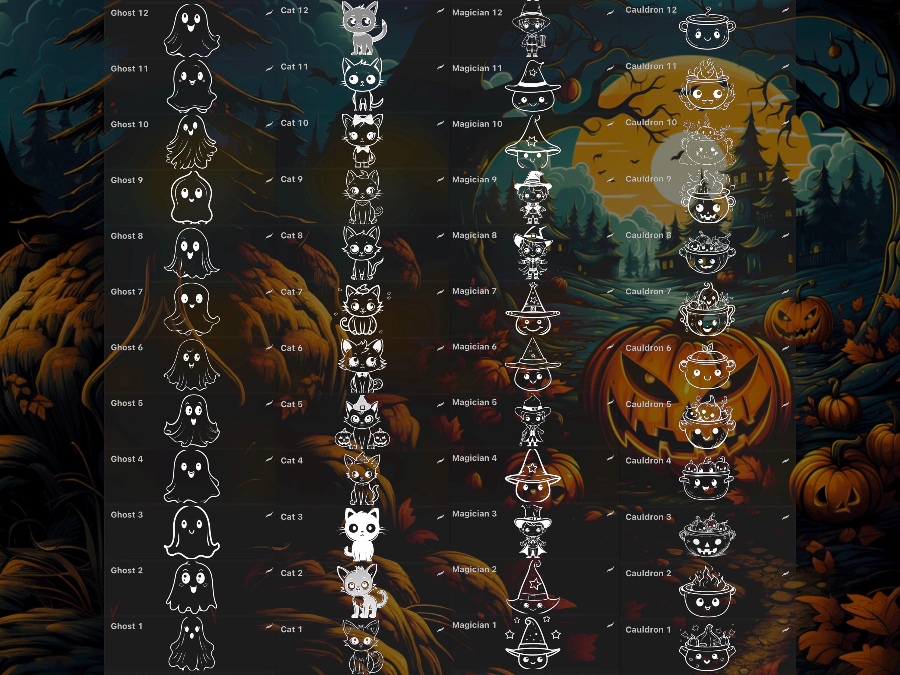 400 Procreate Brush Halloween Cute and Cartons Stamps preview 4