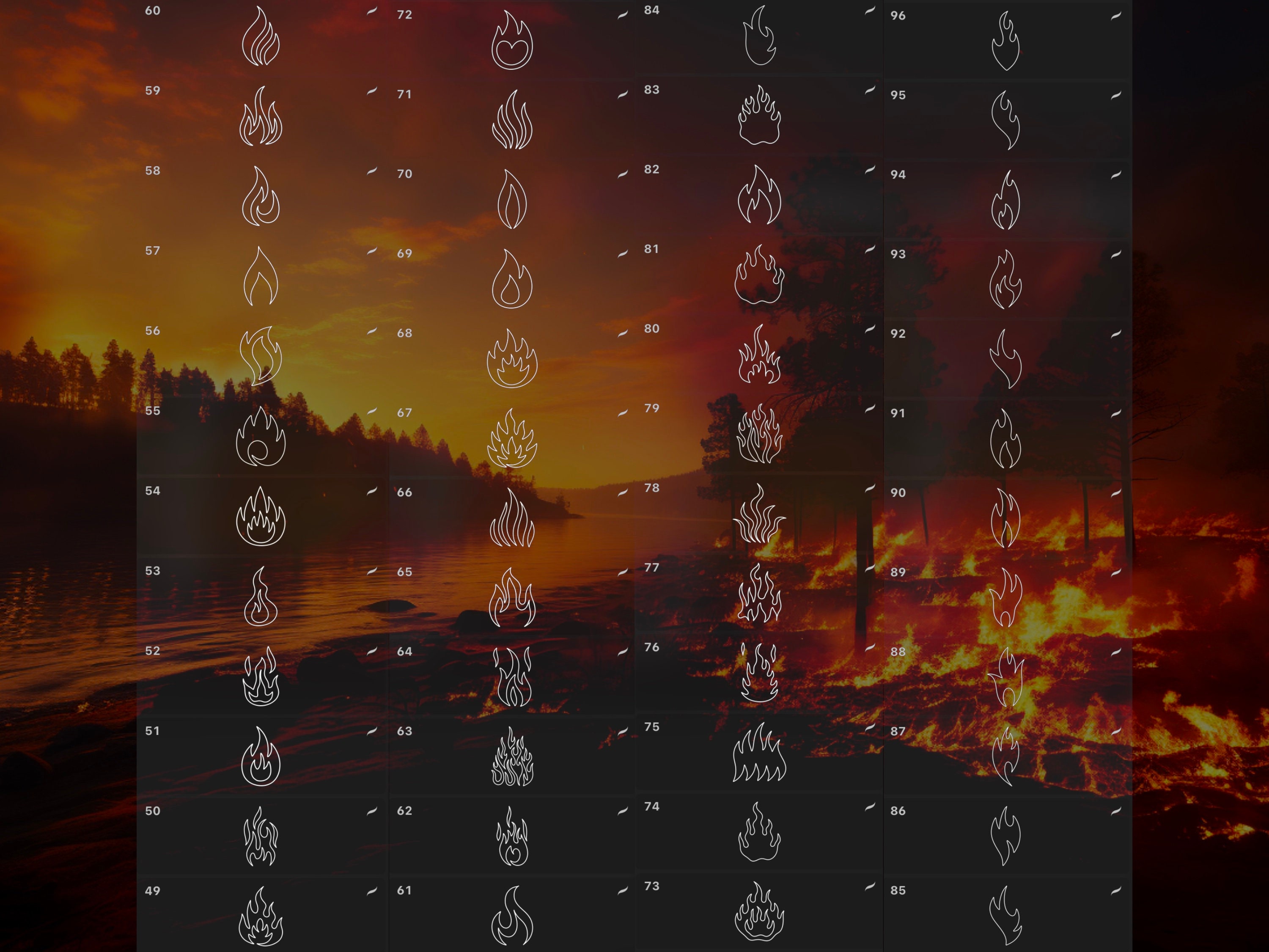 Procreate Flames Fires Tattoo Brush Set preview 3