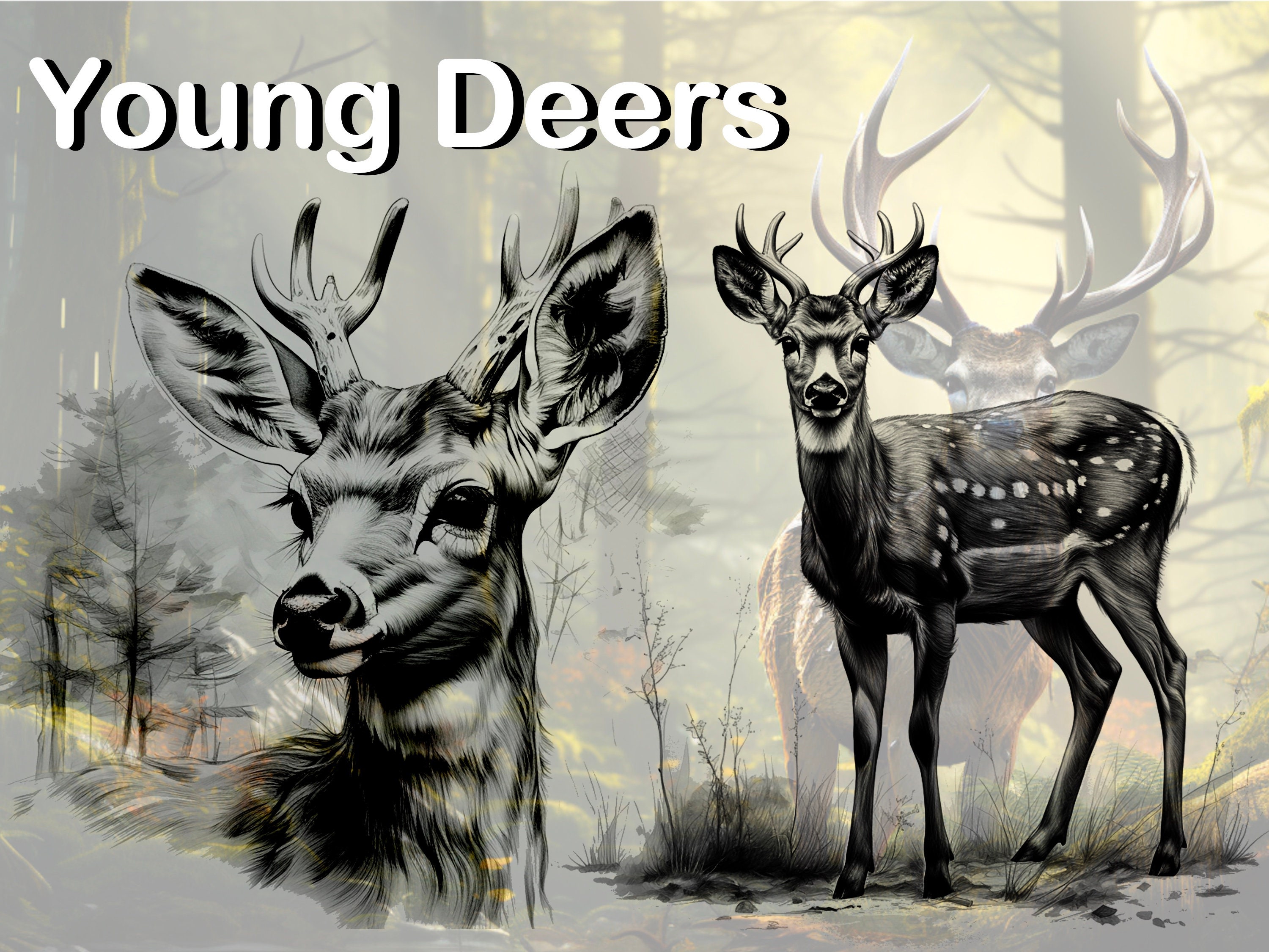 Procreate Deer Doe Fawn Stamp Brush Photoshop preview 6