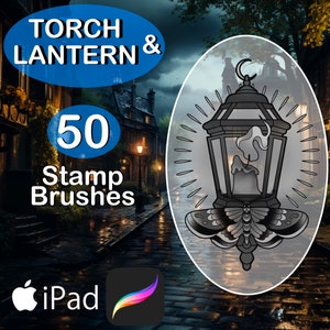 Procreate Torch & Lantern Brush Stamp