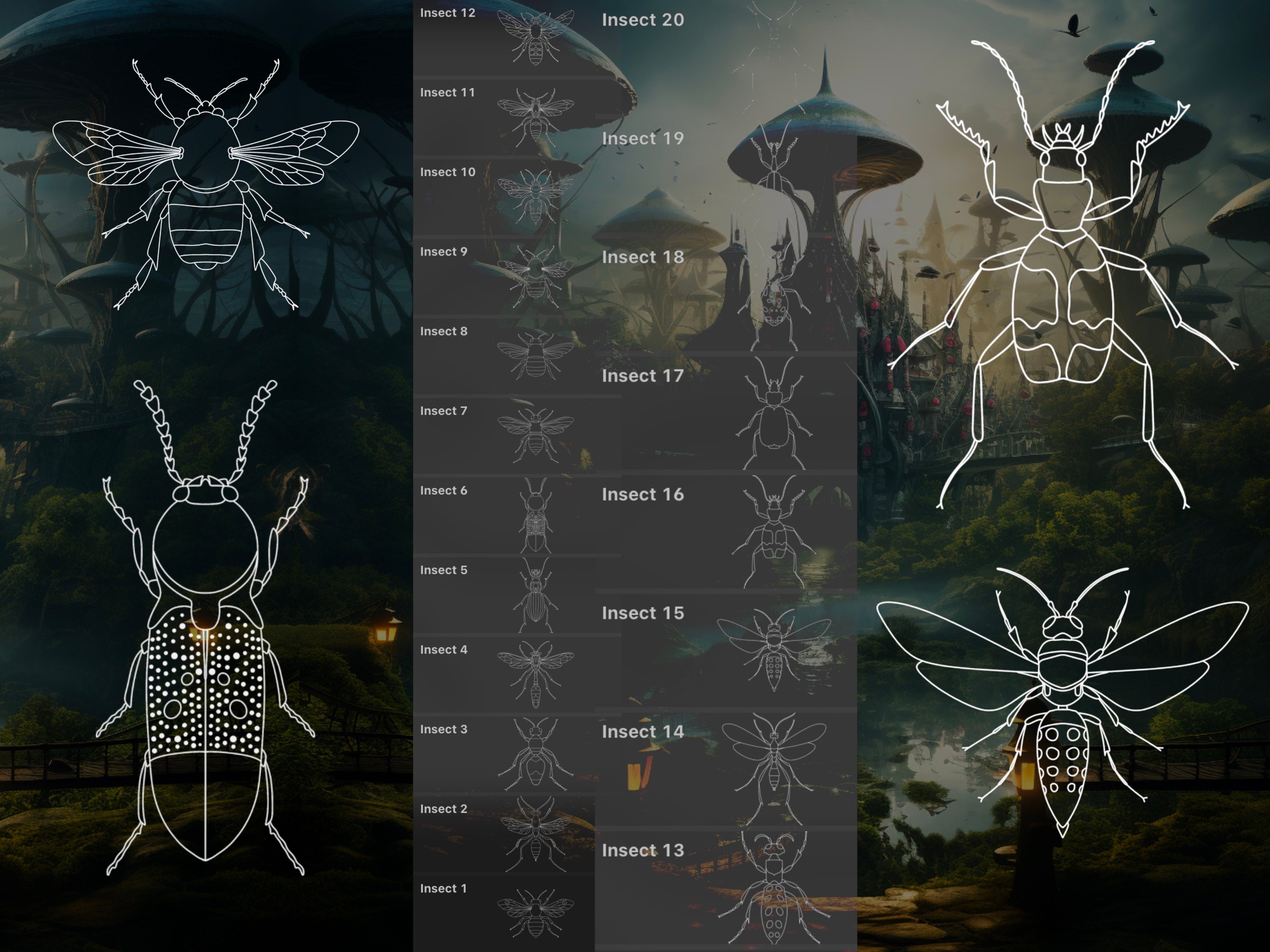 Procreate Butterfly Spider Insect Brush Set preview 2