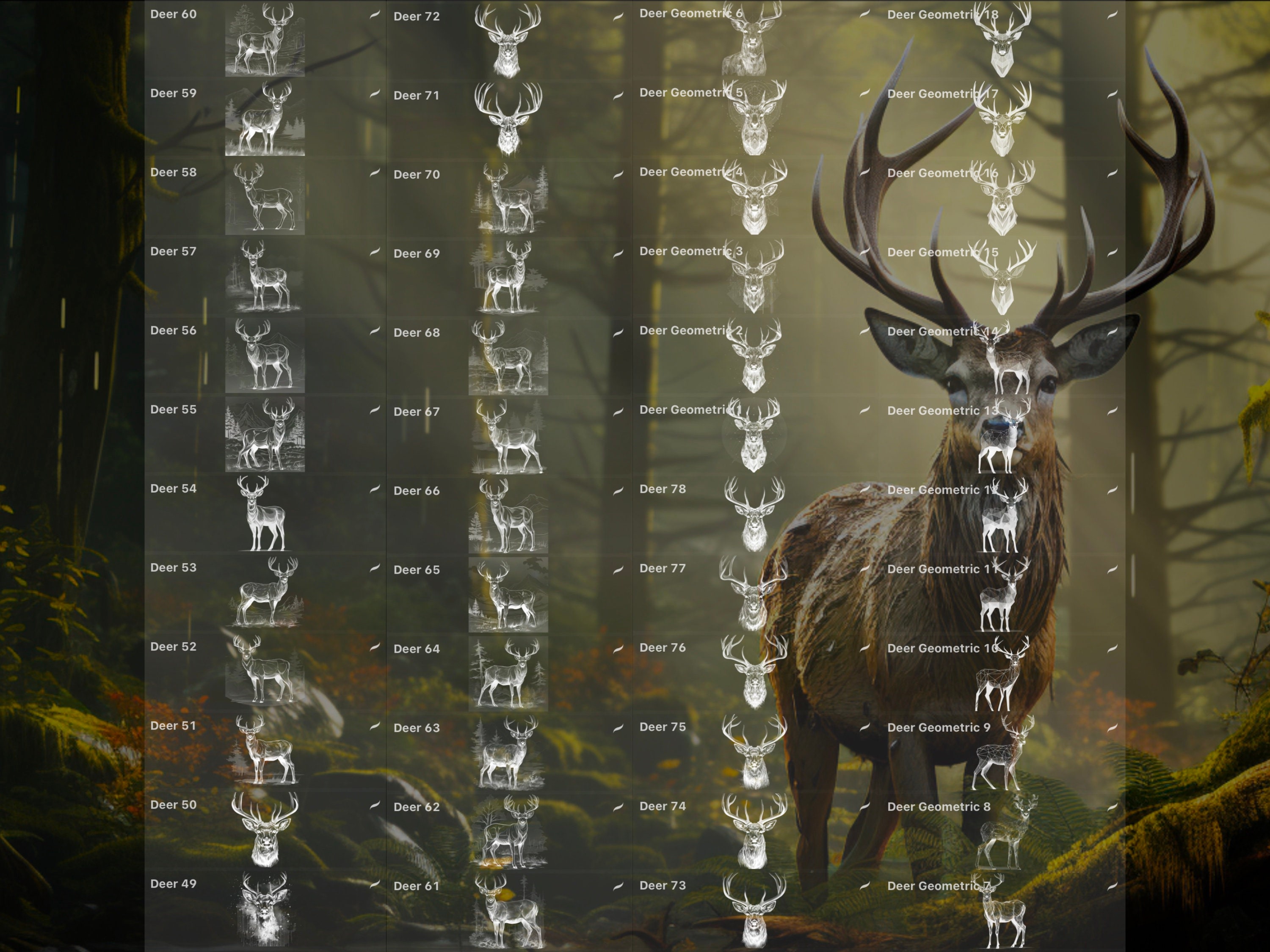 Procreate Deer Doe Fawn Stamp Brush Photoshop preview 4