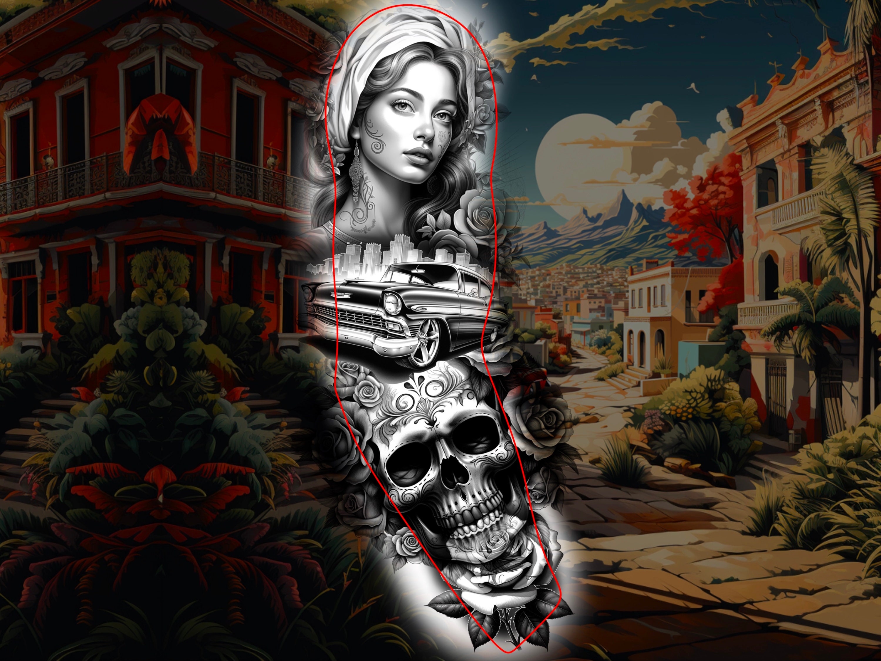 Procreate Chicano Brush Stamps Tattoo Designer preview 6