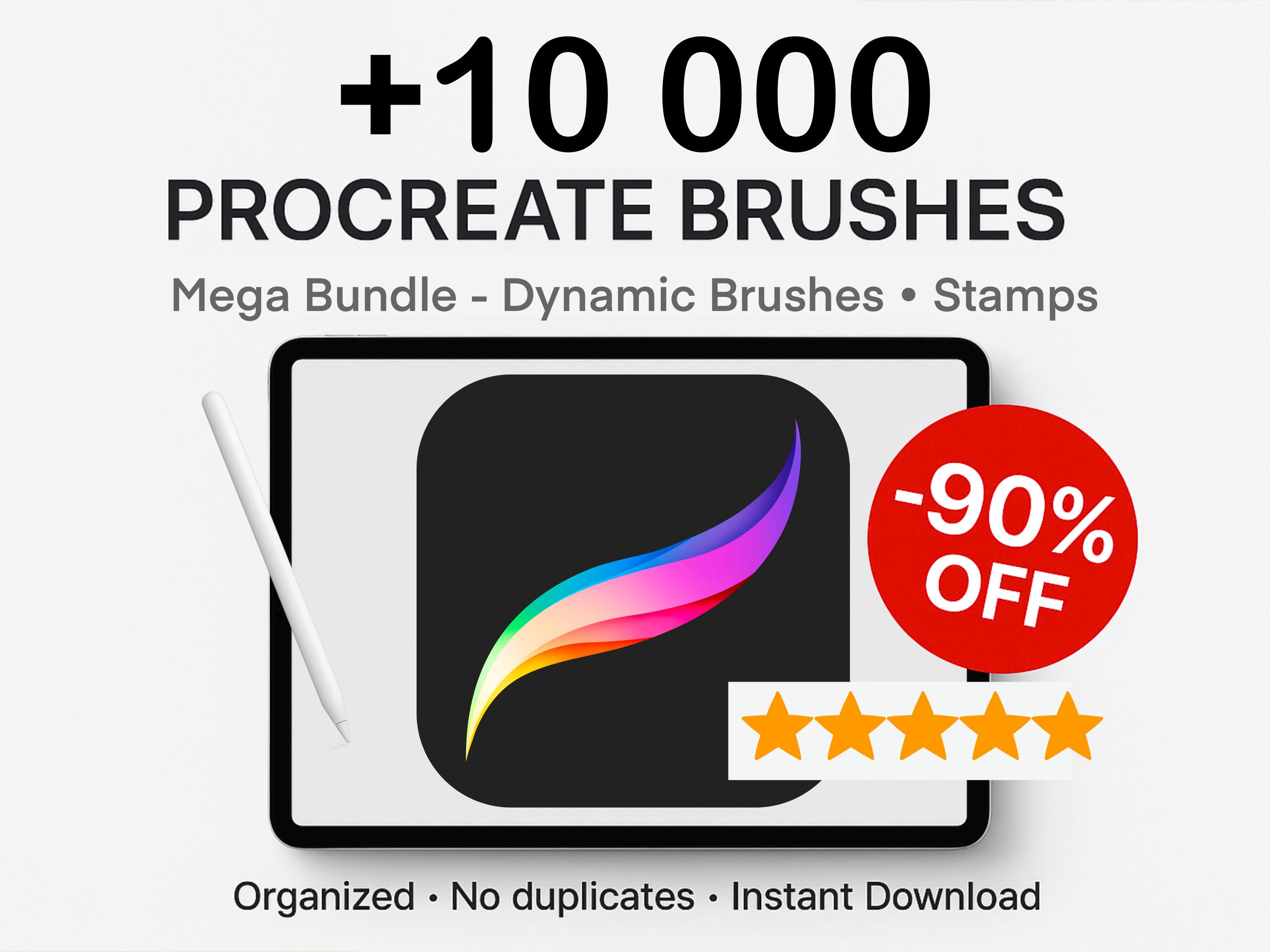 Procreate brushes bundle for tattoo artists, dotwork, illustration & design – Mega organized brush pack with PNG