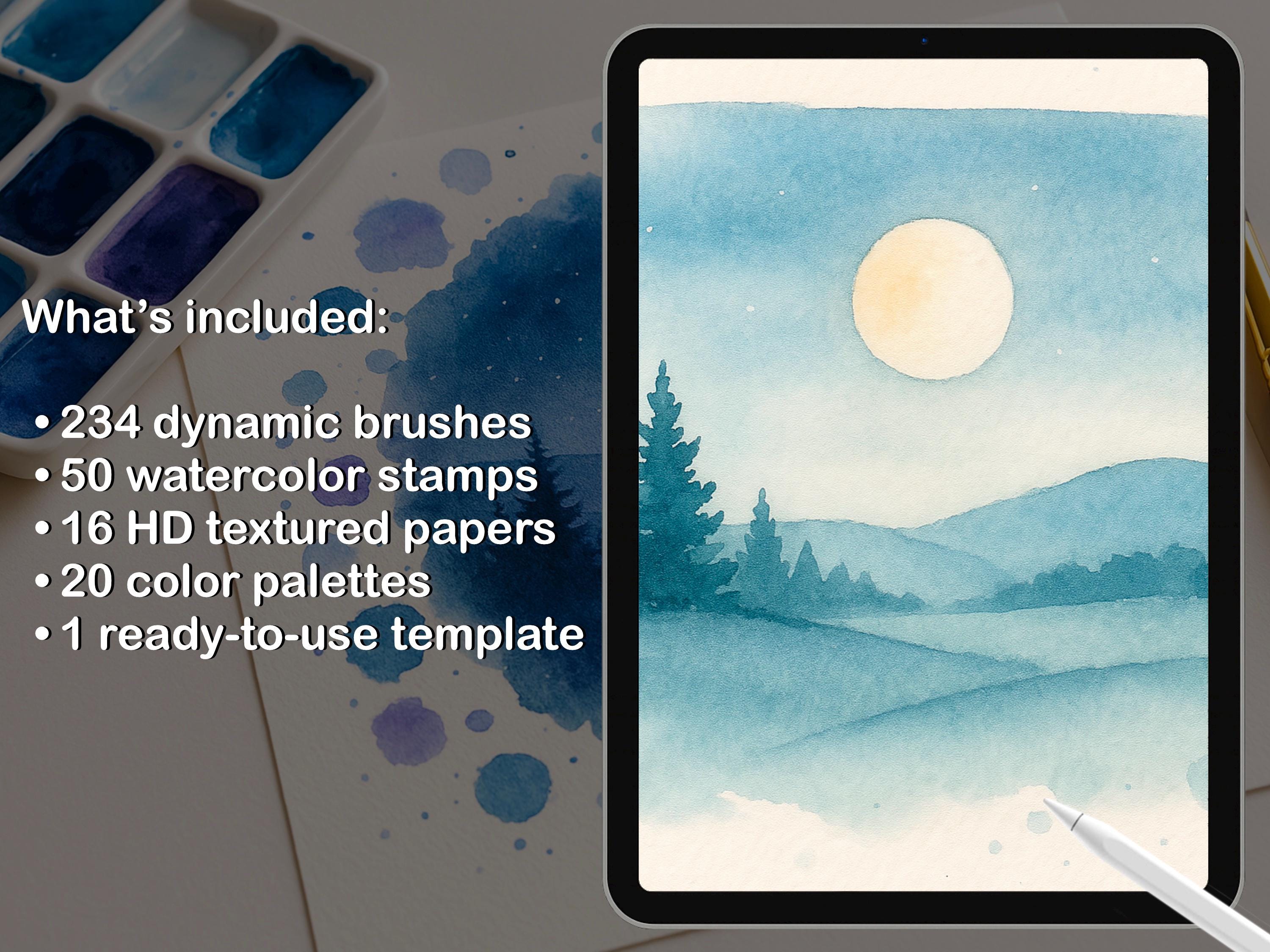 Procreate Watercolor Brush Set preview 2