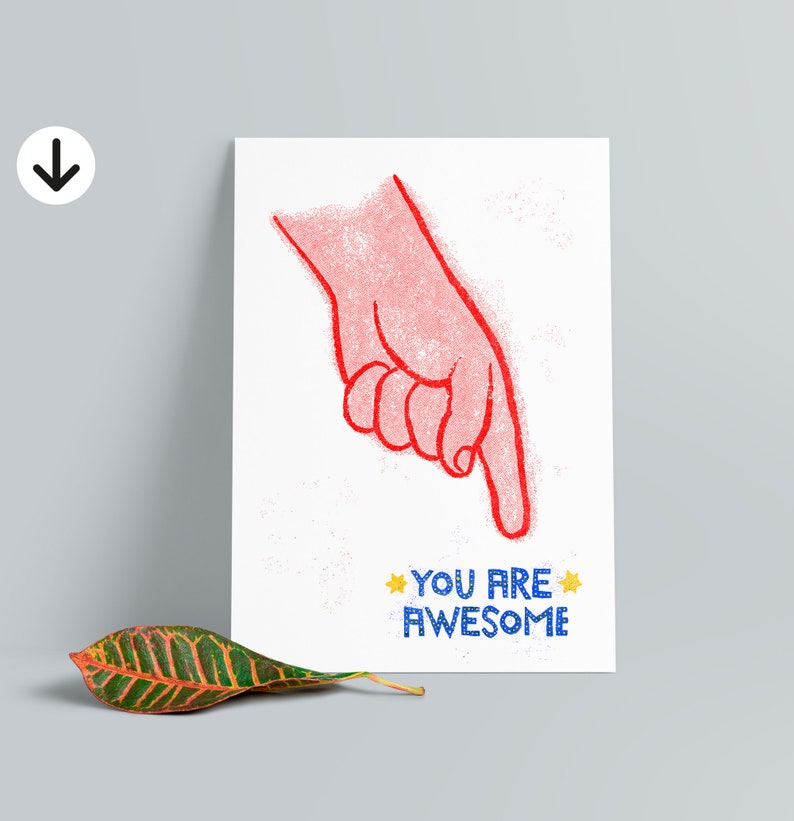 You are awesome Printable Inspirational printable wall art Etsy