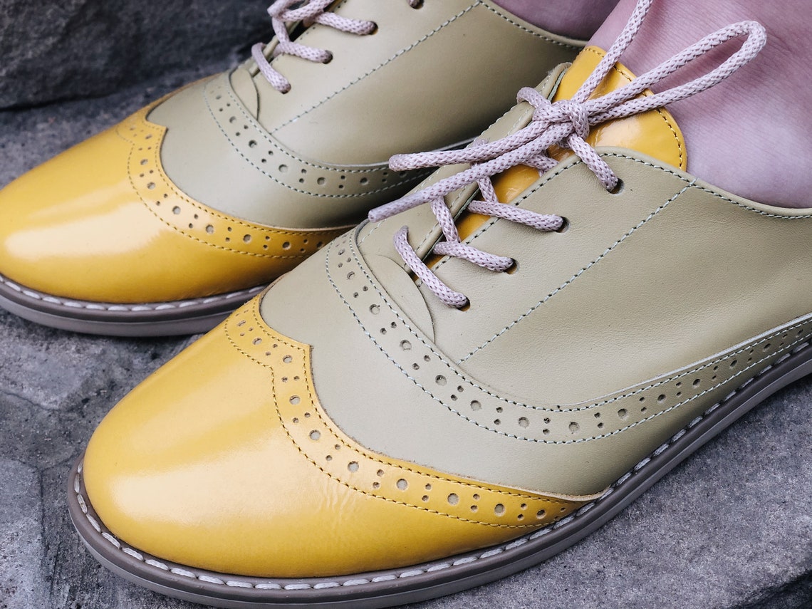 yellow oxford shoes