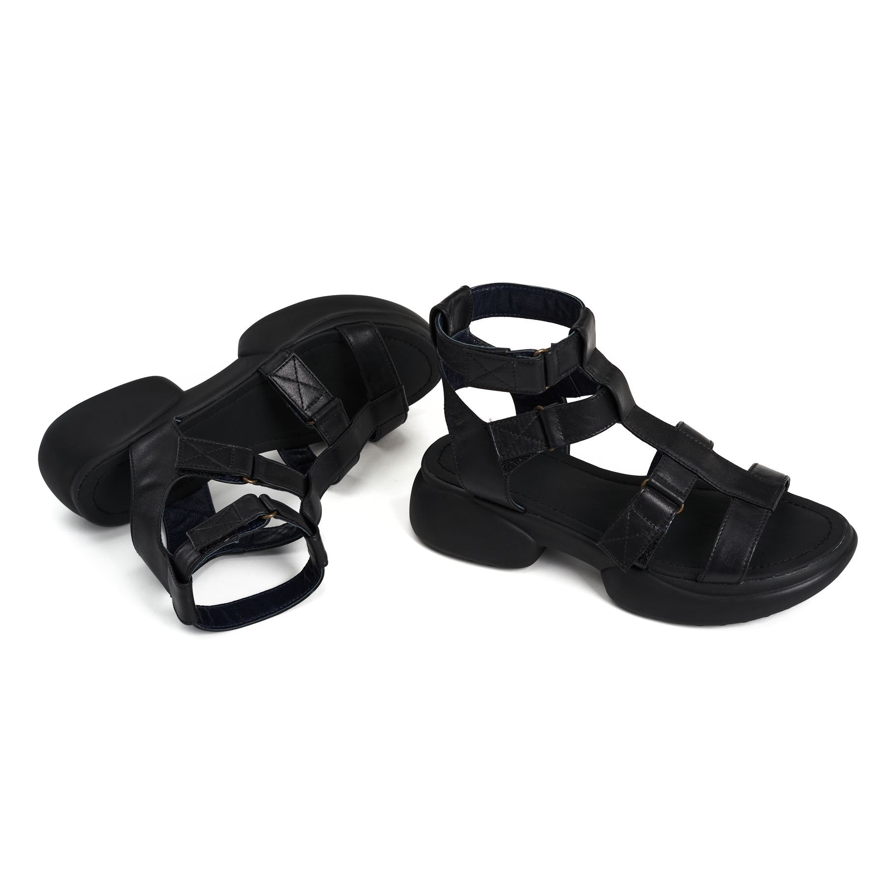 chunky platform velcro strap gladiator sandals