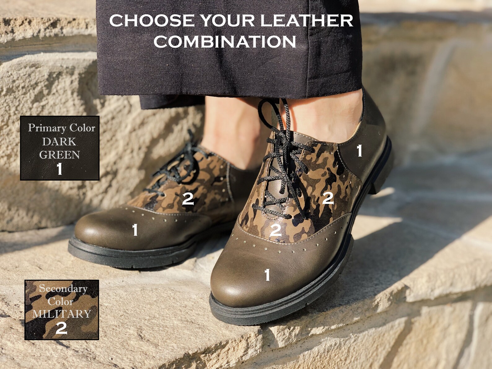 Saddle oxfords Military Leather Style for Woman Oxford Shoes Etsy