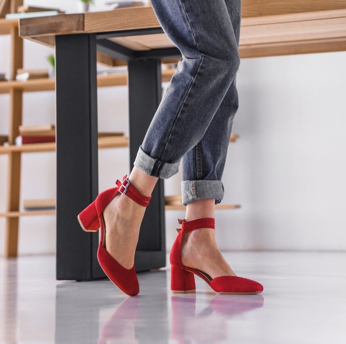 Red Closed Toe Heels Etsy Singapore