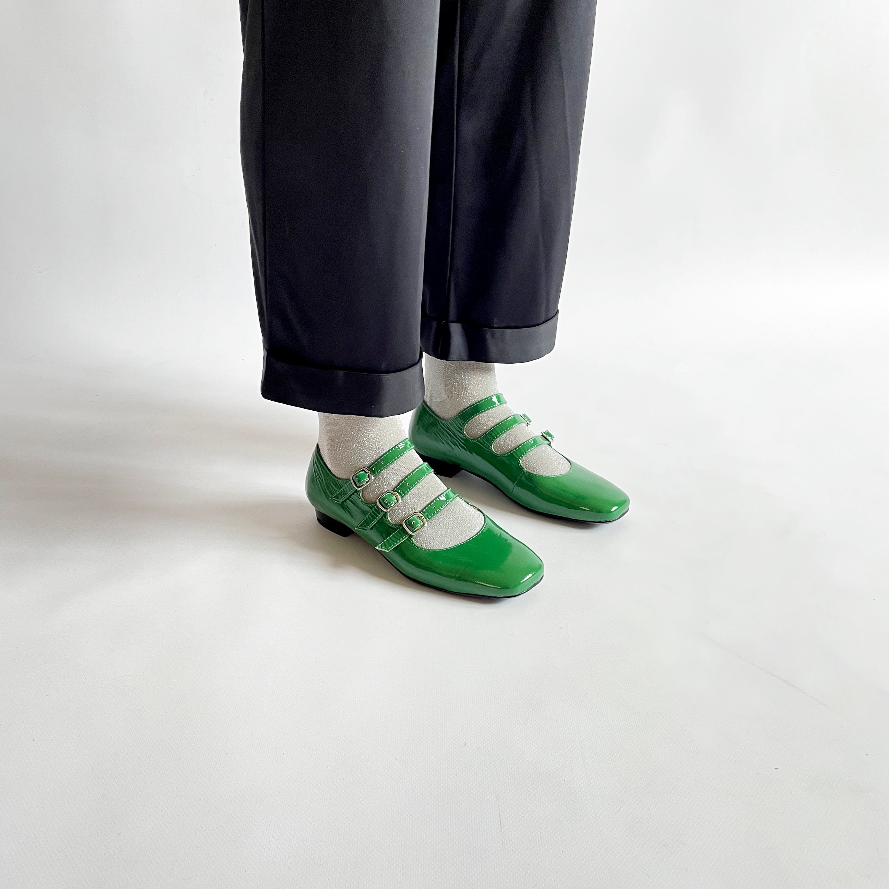 Green Patent Shoes Etsy