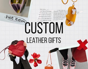 Custom Leather Bag, Handmade Personalized Accessories, Design Your Own Gift