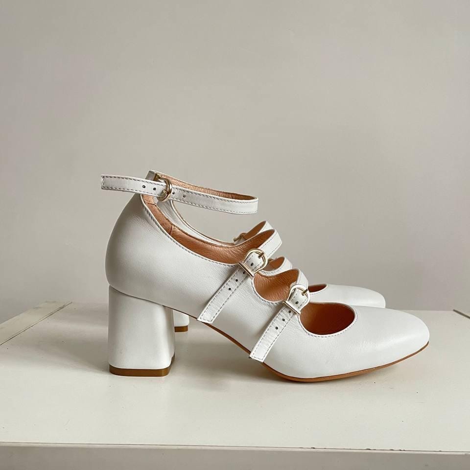 Three Straps Mary Jane Heels - Etsy