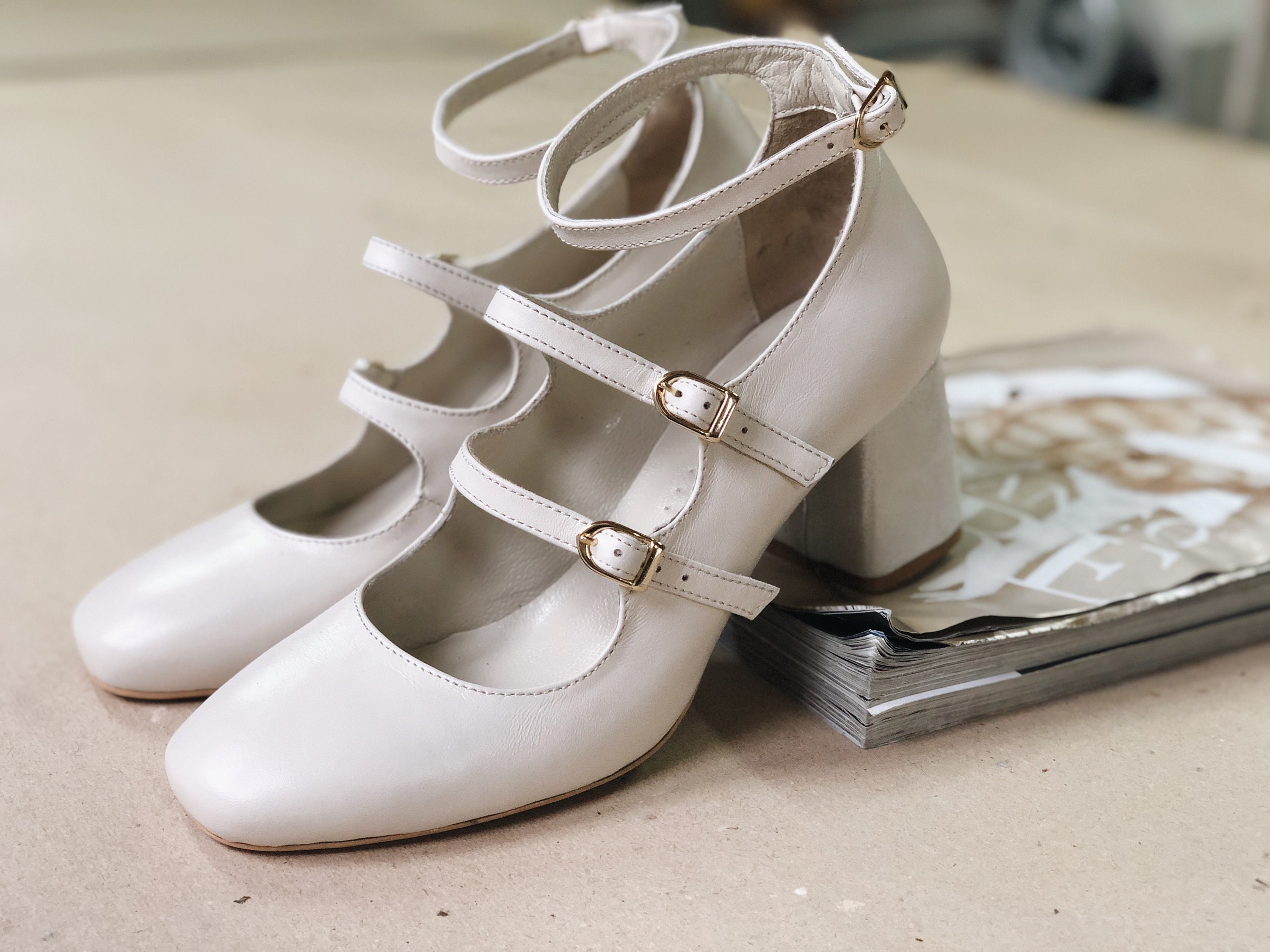 Mary Jane Shoes Block Heels for Women Ankle Strap Mary Janes - Etsy