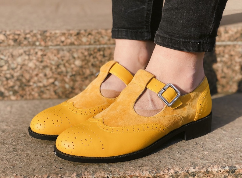 Women Mary Jane Pumps T Strap Low Heels May Janes Block Heel Etsy