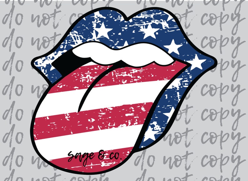 Download USA Lips and Tongue American Flag USA Lips RTS | Etsy