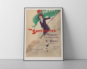 Feminism Politics Print A3 A6 Vintage Feminist Poster PANKHURST SUFFRAGETTE