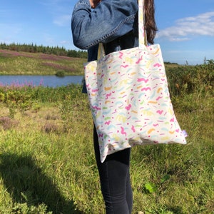 Organic cotton Tote Bag Confetti Print