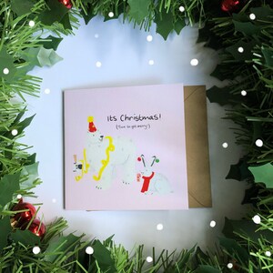 Eisbär und Hase Weihnachtskarte