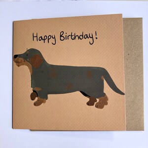 Dachshund card Wire haired