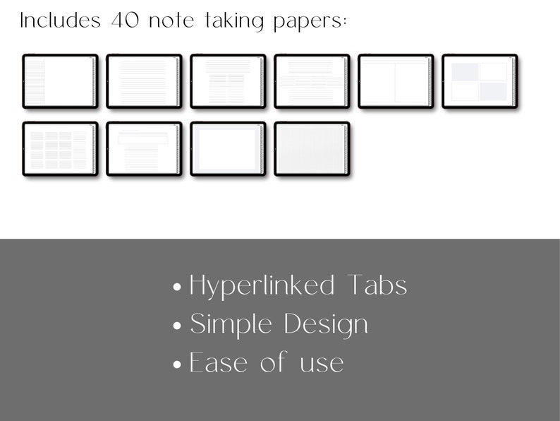 Notebook Note Taking Design Minimalist Landscape Digital Notebook, Noteshelf, Goodnotes 5, 12 Tab ...