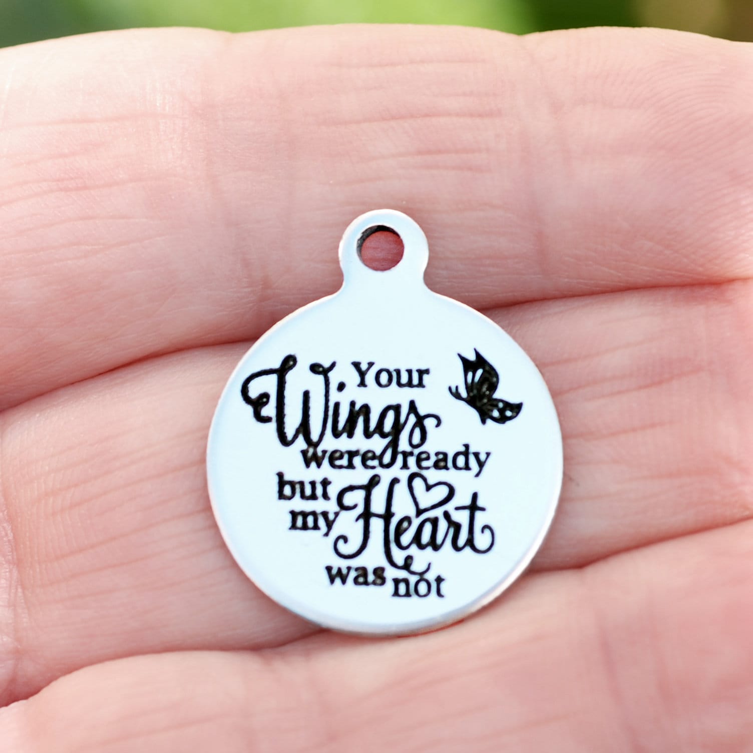 Stainless Steel Charm Engraved Stainless Steel Charm Your Etsy