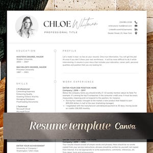 Kreativer Canva-Lebenslauf mit Foto - 3-seitige Lebenslaufvorlage für Canva, moderner Lebenslauf mit Fotolayout, professionell bearbeitbares Online-Lebenslaufpaket
