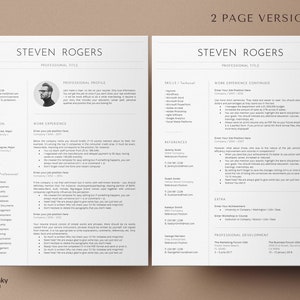 Curriculum vitae template, Information technology resume template instant download, Professional resume, Moderner Lebenslauf Vorlage image 3