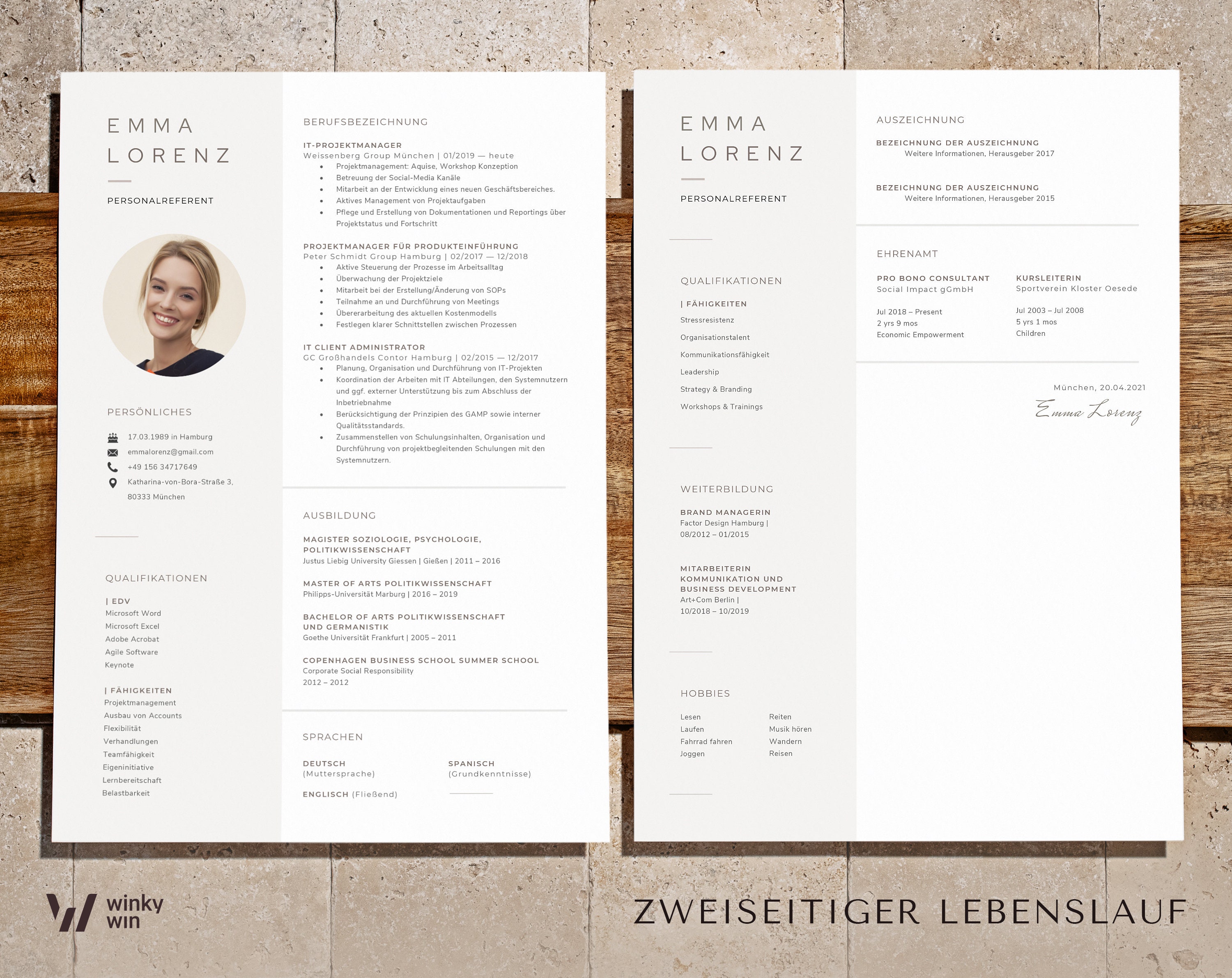 Bewerbungsvorlagen Lebenslauf Vorlage Word Und Pages - Etsy Norway