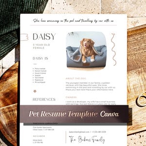 Dog resume rental application, Renting pet bio, Dog rescue, Dog resume Canva, About my dog rental application Landlords renting cover letter
