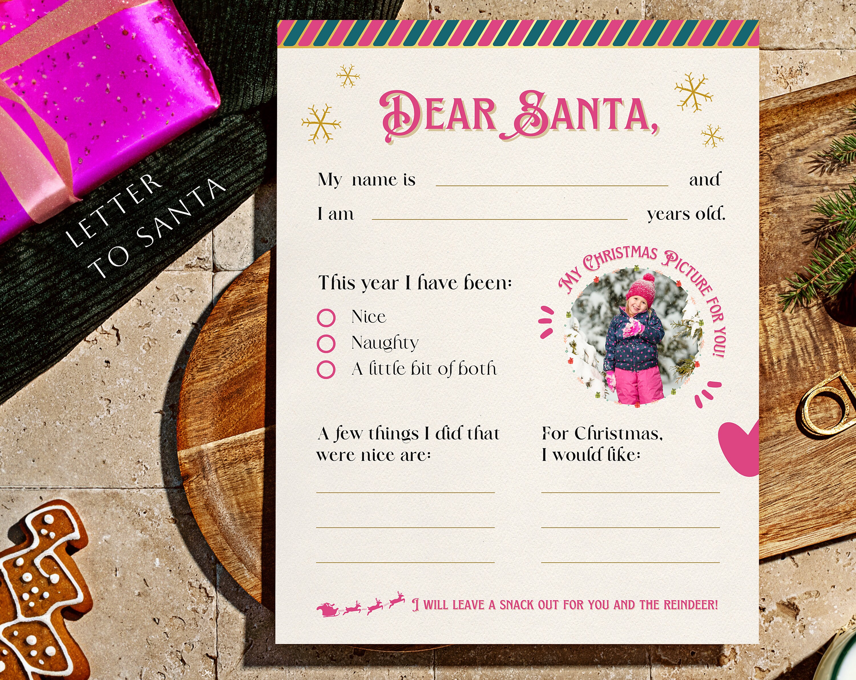 Letter to Santa Printable Letter to Santa Template, Cute Short Easy to ...