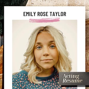Creative Child Actor Resume Template, Modern Child Acting Resume Design Pink with headshot, Professional Young Kid Actor Resume for Audition