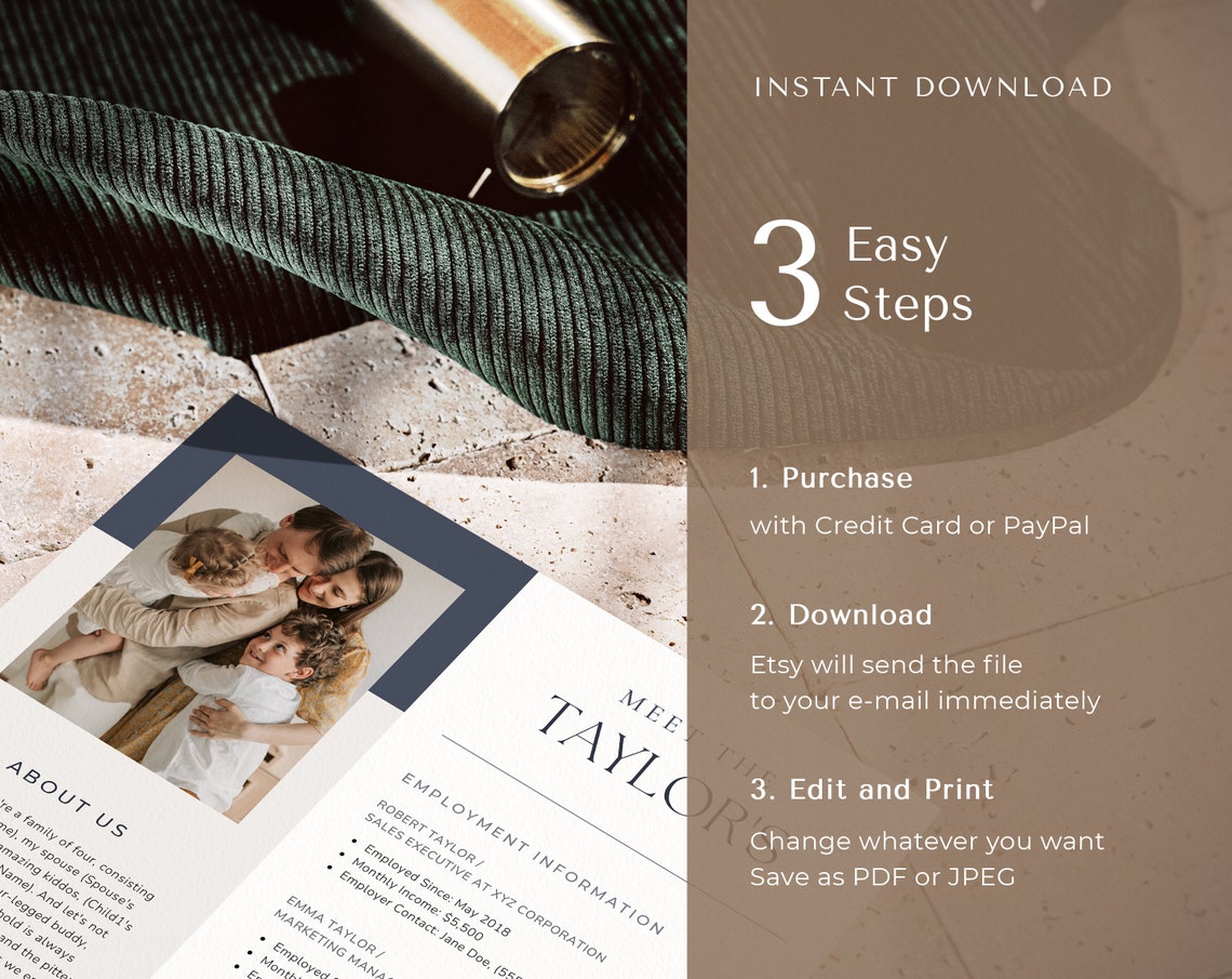 Standout Rental Resume Template, Renter Cv Template, Rental Application ...