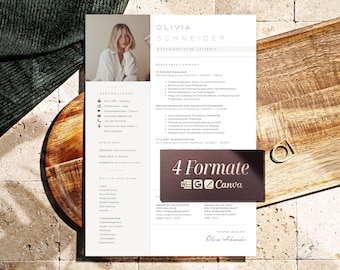 Bewerbungsvorlagen Word, Lebenslauf mit Bild, Bewerbung, Lebenslauf Vorlage Google Docs, Canva + Apple Pages, Lebenslauf Deutsch Vorlagen