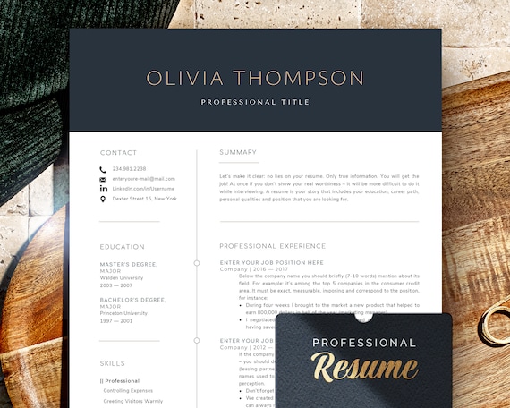 Executive resume and cover letter template, Minimalist resume template, Cv template professional resume, modern resume, business resumes