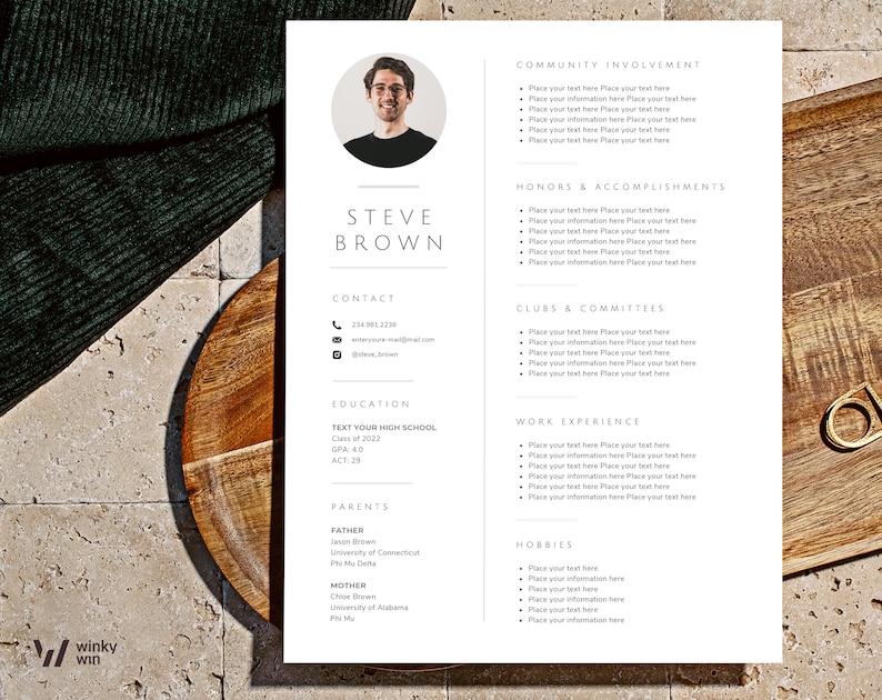 Fraternity Resume Template Canva, Fraternity Rush Resume, Recruitment