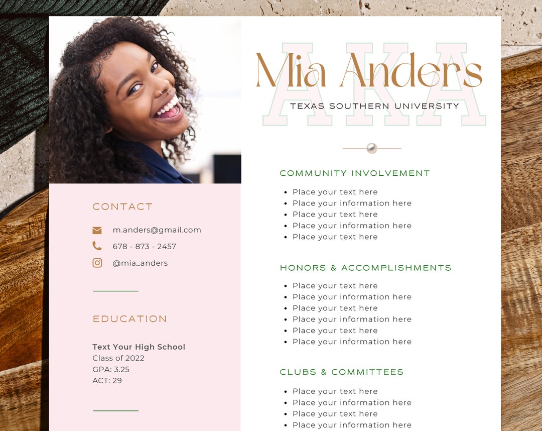 AKA Sorority Resume Template Alpha - Il 1080xN.4846290046 J5l4