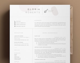 Chef Resume Etsy