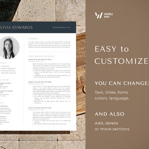 Minimalist resume template with photo, Creative Cv template with photo, Marketing Resume, HR Manager, Product Project management resume image 6