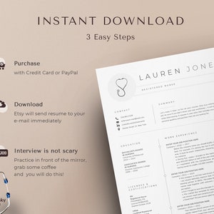 Registered Nurse Resume Template Rn, Nursing Resume Template Word & Pages, Medical Assistant Resume, Student Nurse, New Grad Nurse CV Design image 10